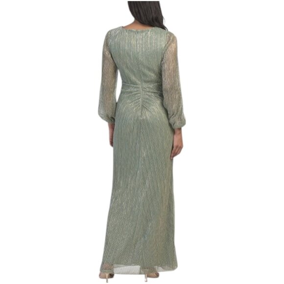 ADRIANNA PAPELL Long Sleeve Twist Front Gown - Picture 4 of 7